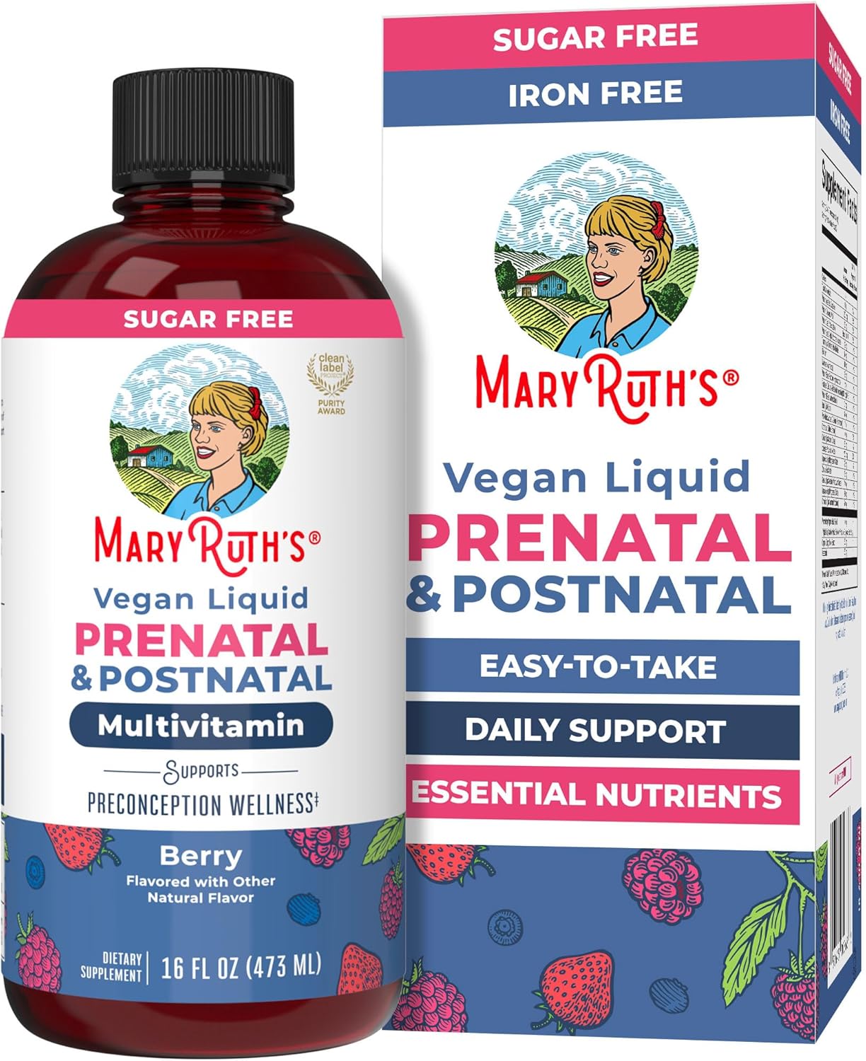 MARYRUTH’S Postnatal & Prenatal Liquid Multivitamin for Women, 16 oz, Vegan | Selenium, Folate, Healthy Fetal Development, Vegan, Non-GMO