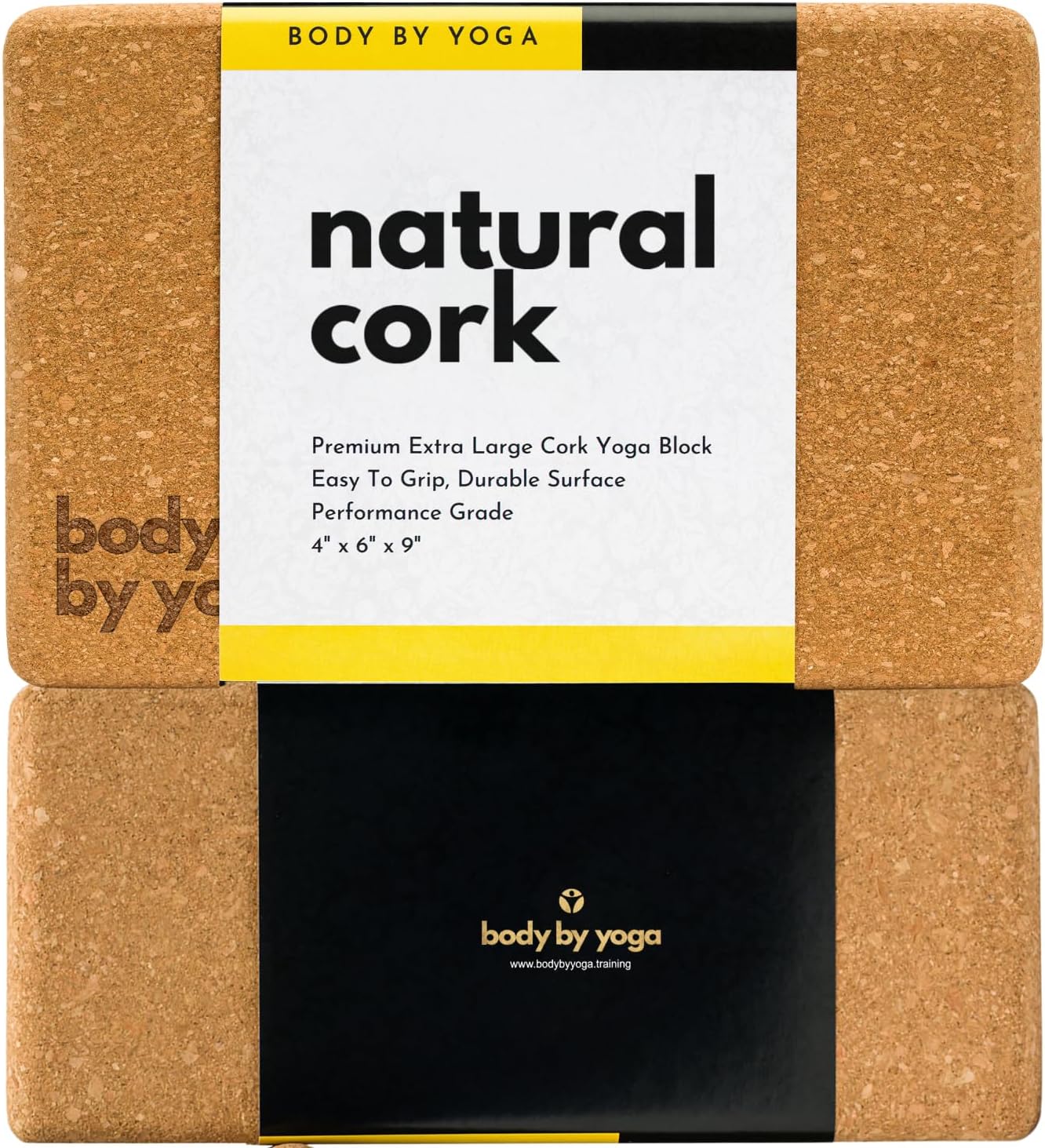 Cork Yoga Blocks 2 Pack – Premium Cork Grain, Highly Stable, Chip Resistant