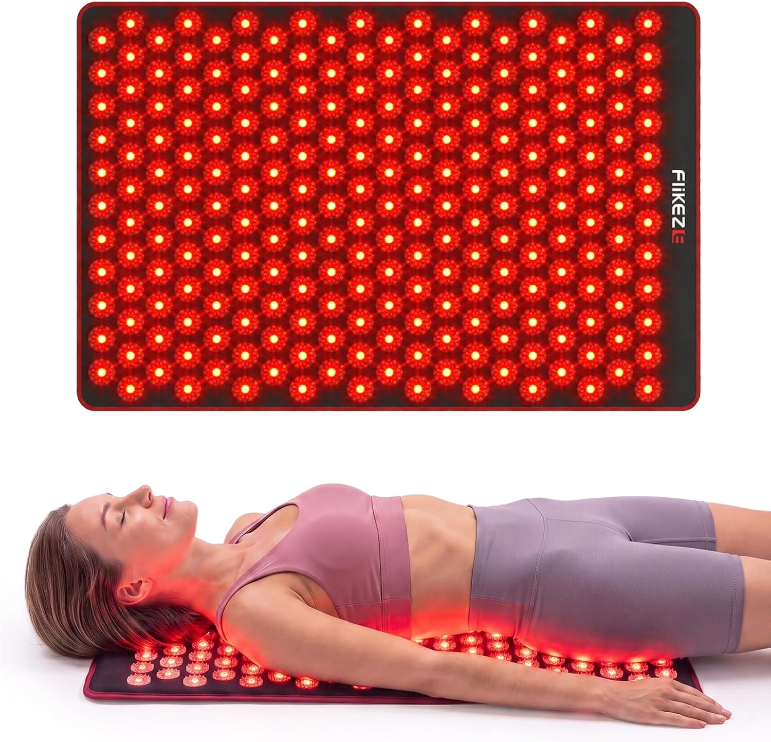 FliKEZE 2-in-1 Acupressure Mat with Red Light Therapy for Body Home Use