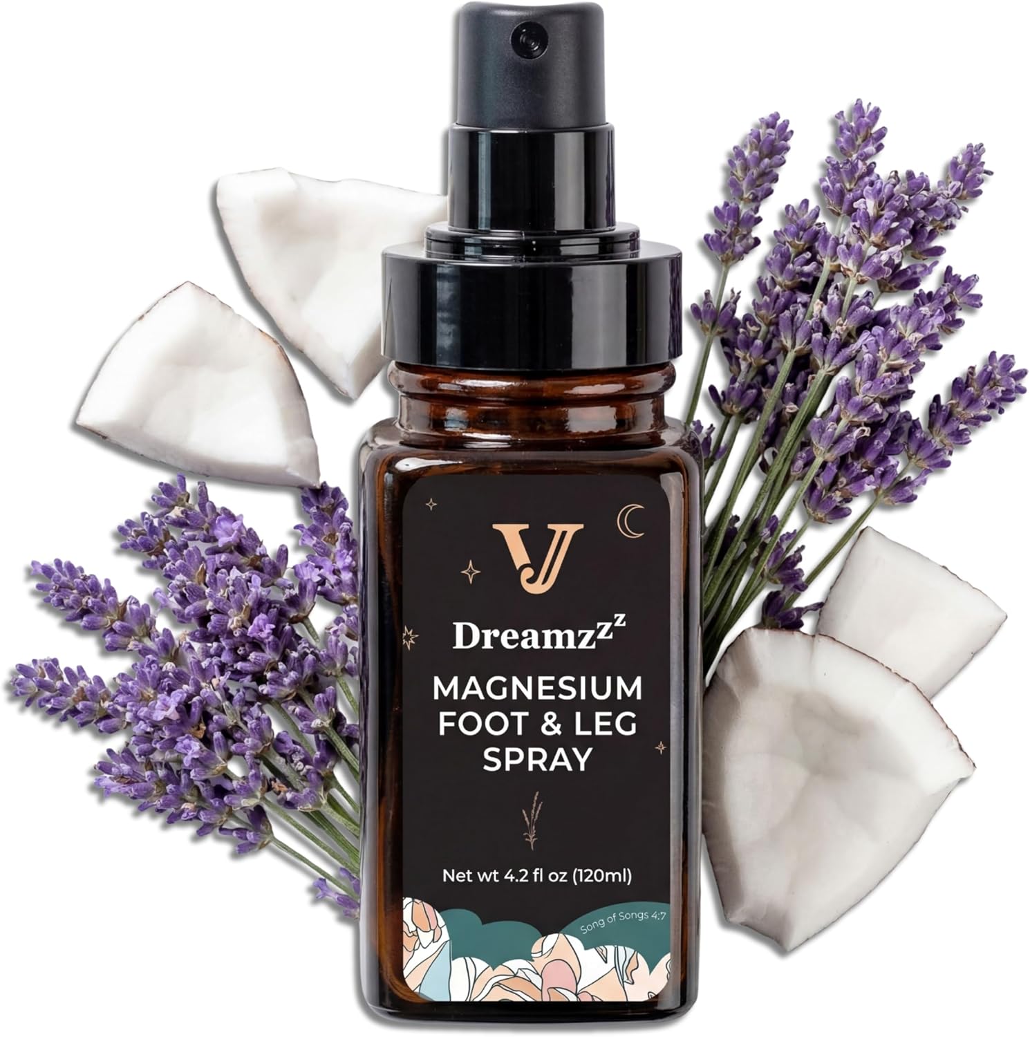 Jane Vine Dreamzzz Magnesium Spray for Feet and Sleep – Blended Formula Magnesium Oil with Lavender & Coconut Oil – Topical Magnesium Body Foot and Leg Spray for Women – Reduced Stickiness – 4.2 oz