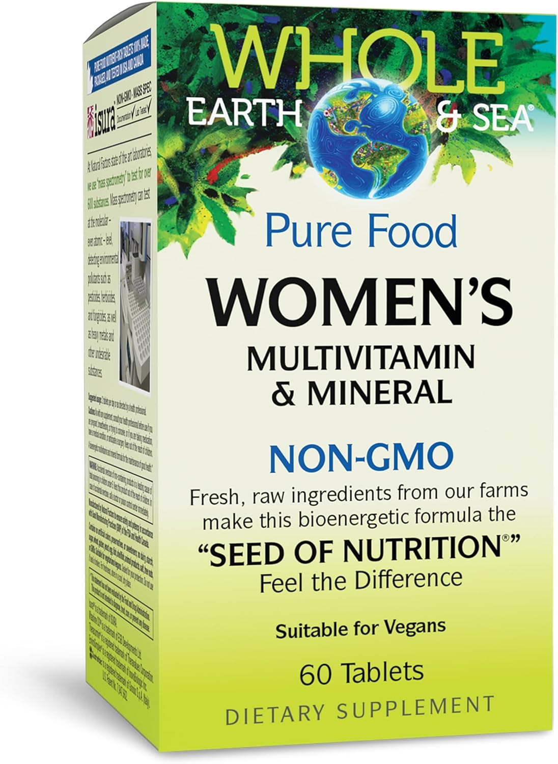 Whole Earth & Sea Women’s Multivitamin & Mineral, 60 Vegan Tablets | Whole Food-Based Multivitamin for Women with Iron, Vitamin C, Raw Fruits, Vegetables & Herbs for Daily Wellness