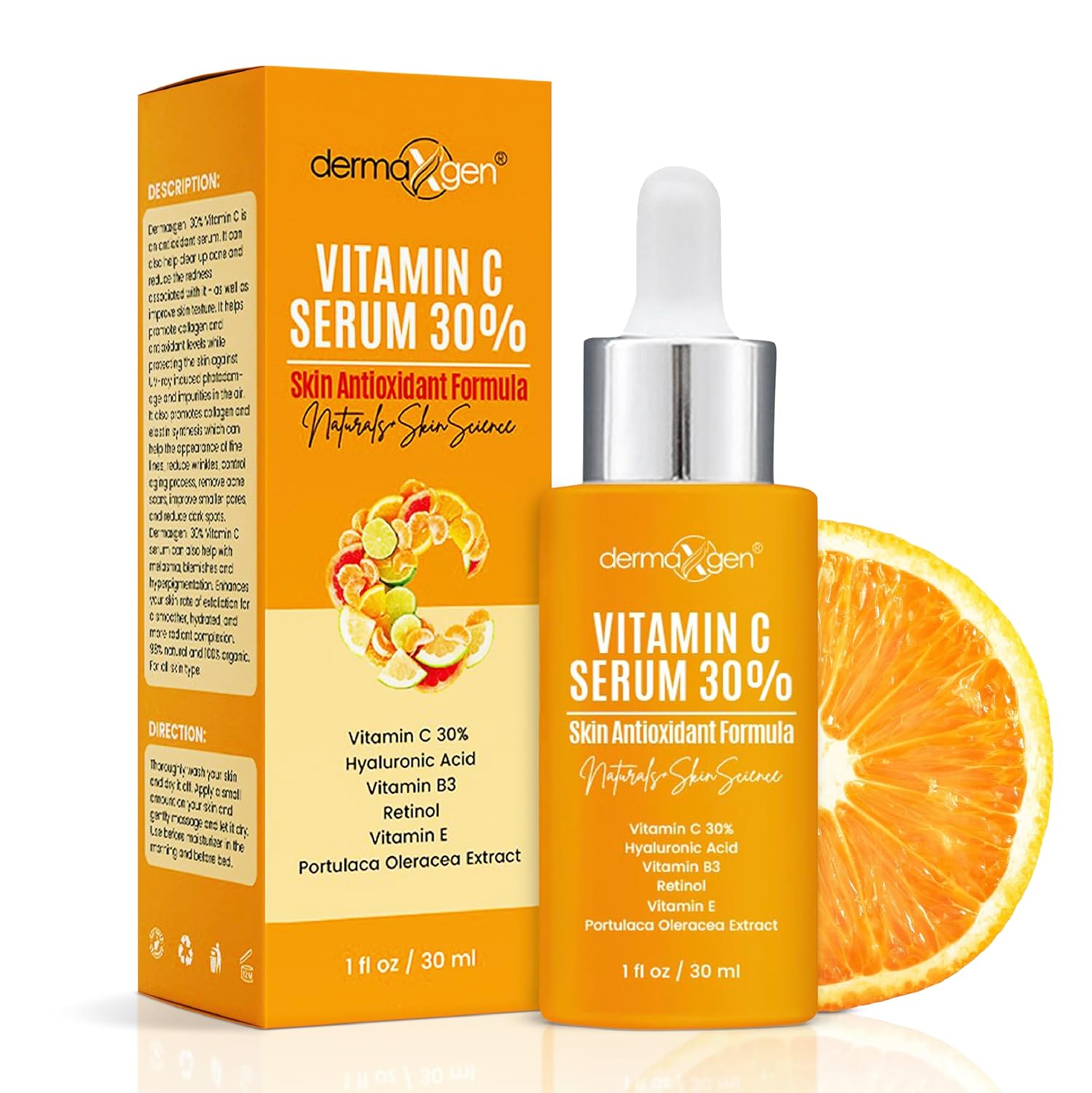 30% Vitamin C Serum for Face – Natural & Organic Anti Wrinkle & Skin Rejuvenator Moisturizer with Hyaluronic Acid & Vitamin E – Powerful Anti Aging Serum – Age-Defying Beauty Regimen- 1FL OZ