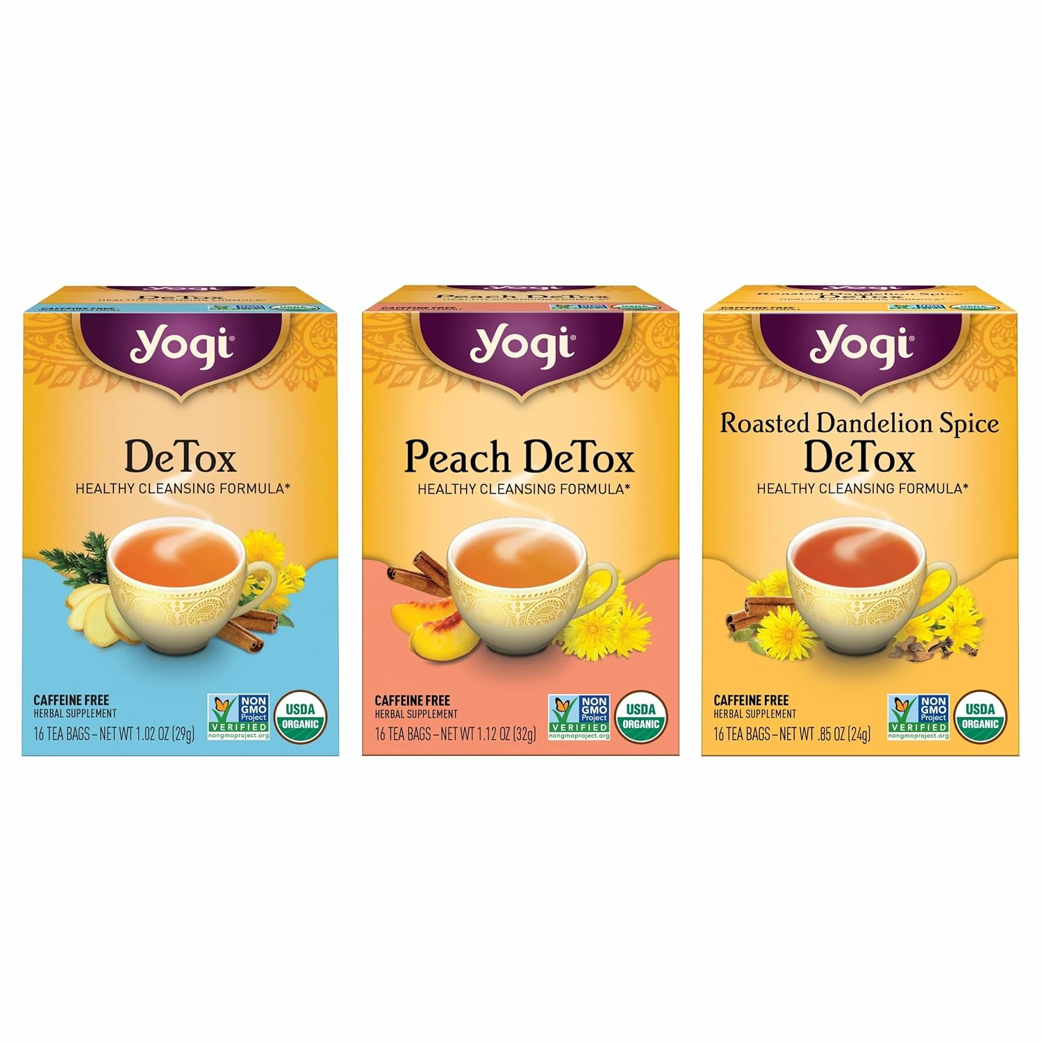 Yogi Herbal DeTox Variety Pack, 16 Tea Bags (3 Pack)