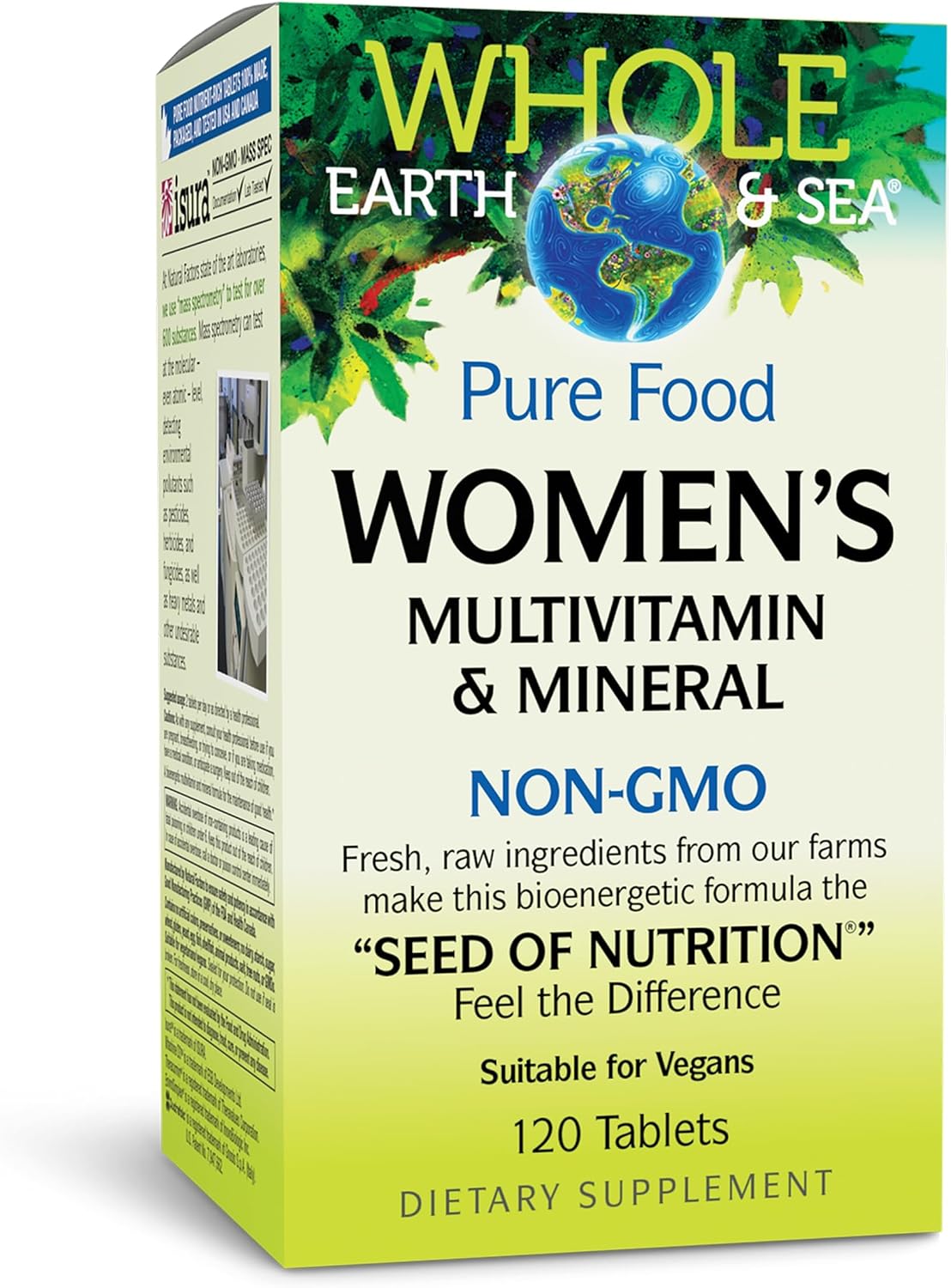 Whole Earth & Sea Women’s Multivitamin & Mineral, 120 Vegan Tablets | Whole Food-Based Multivitamin for Women with Iron, Vitamin C, Raw Fruits, Vegetables & Herbs for Daily Wellness