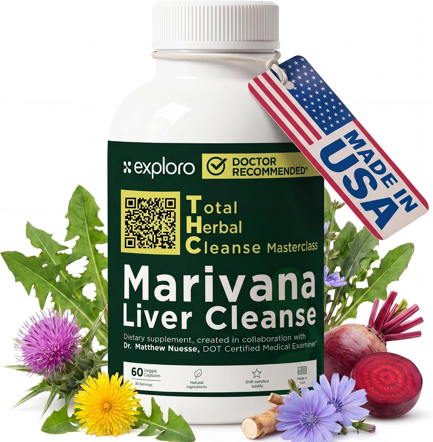 Exploro Liver Cleanse Detox for Heavy Users, Full Body Pills, 60 Count