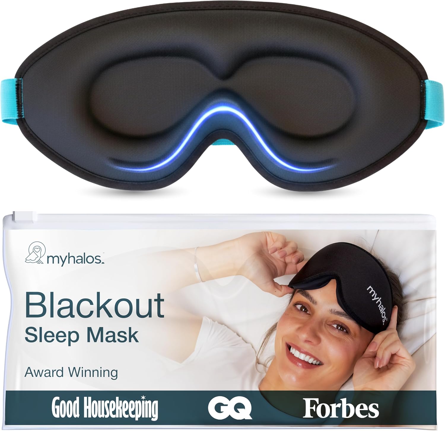 MyHalos® Sleep Mask for Men and Women, 3D Blackout Eye Masks for Sleep