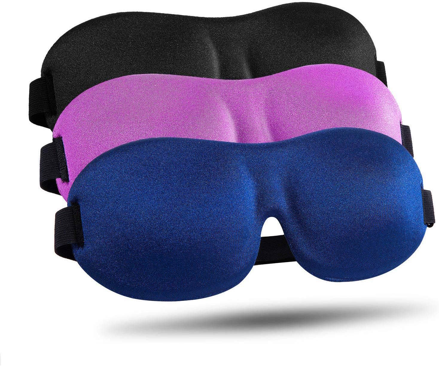 LKY DIGITAL Sleep Mask for Side Sleeper 3 Pack, Blackout 3D Eye Mask