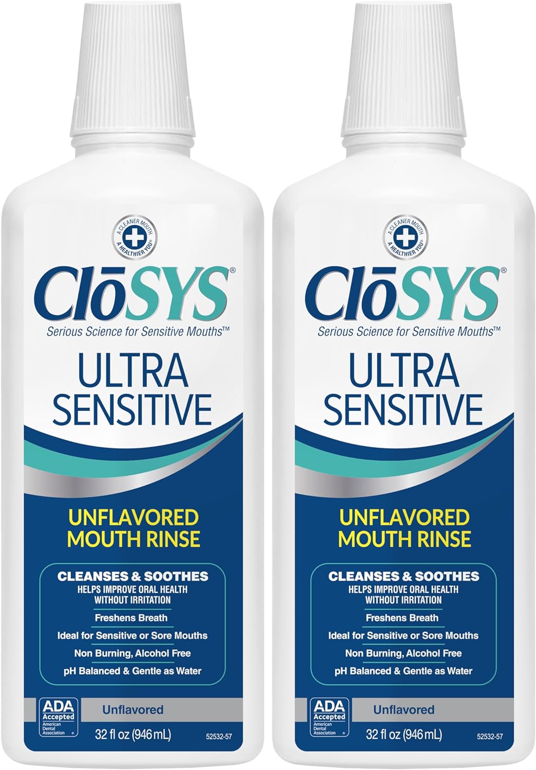 CloSYS Ultra Sensitive Mouthwash, 32 Oz, 2 Pack, Alcohol Free Mouthwash