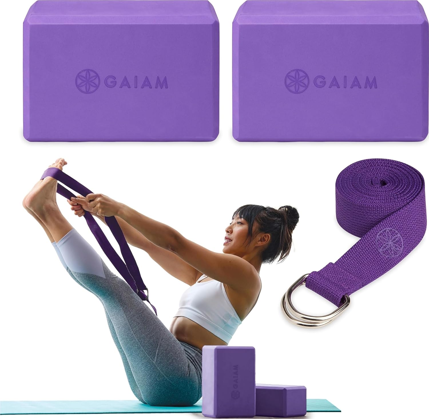 Gaiam Yoga Block – Supportive Latex-Free Eva Foam – Soft Non-Slip Surface with Beveled Edges for Yoga, Pilates, Meditation