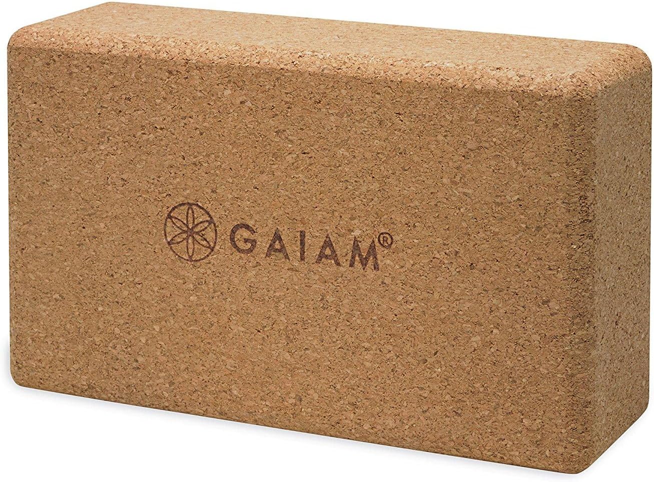 Gaiam Natural Cork Yoga Block, Non-Slip Brick for Pilates & Balance