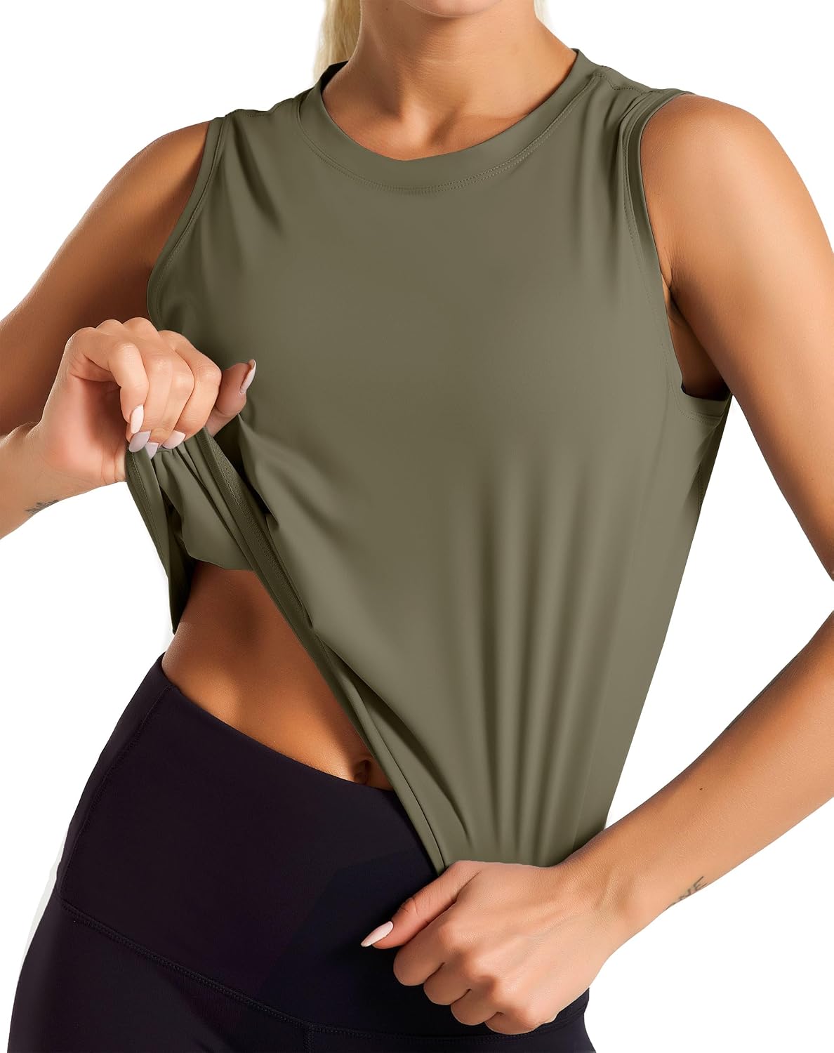 Dragon Fit Womens Sleeveless Workout Tank Tops Cropped Running Yoga Shirts