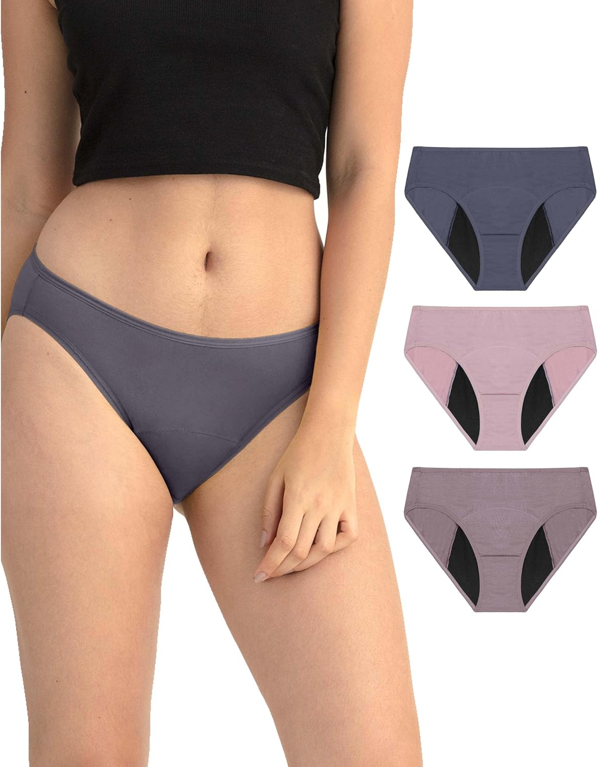 Neione Period Underwear for Women & Teens, High-Cut Cheeky Bikini Panties | Comfortable Period Panties for Light Flow, Soft Stretch Modal, Cheeky Bikini, Mid Rise, Lightweight Leakproof Underwear