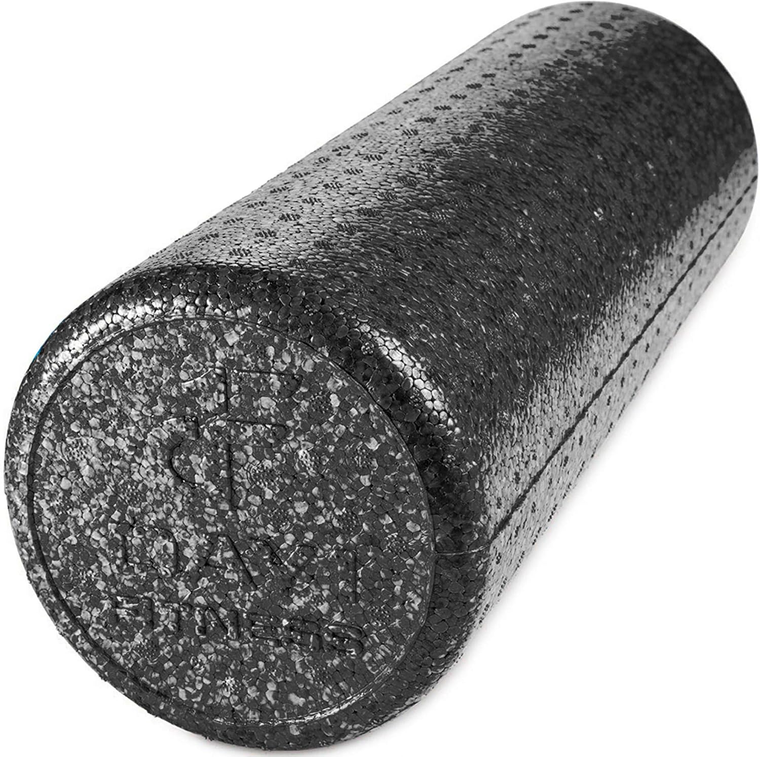 Day 1 Fitness High Density Muscle Foam Rollers – Sports Massage Rollers for Stretching, Physical Therapy, Deep Tissue, Myofascial Release – Ideal for Exercise and Pain Relief – Solid Black, 12″
