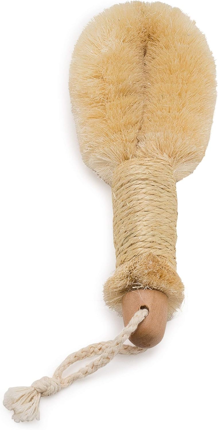 GranNaturals Bath & Shower Dry Skin and Body Sisal Brush | Naturals Fibers to Improve Blood Circulation, Exfoliate Skin, and Reduce Cellulite