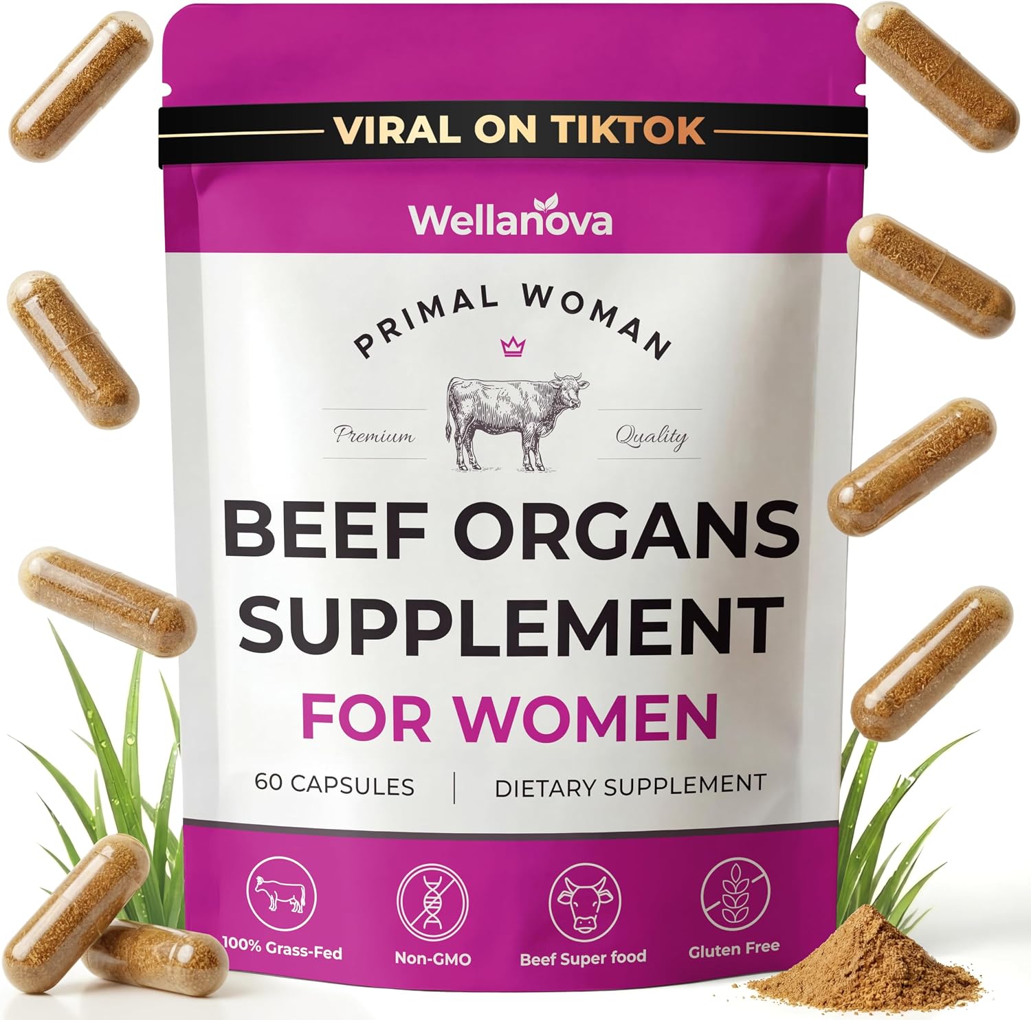 Primal Beef Organ Supplement for Women, Grass-Fed Ancestral Superfood