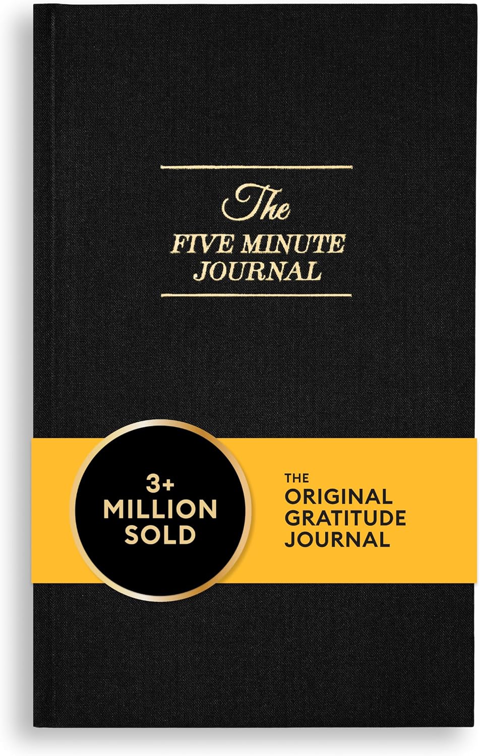 Intelligent Change The Five Minute Journal, Original Daily Gratitude Journal, Reflection & Manifestation Journal for Mindfulness, Undated Daily Journal with Gold Foiling, Plastic-Free, Black