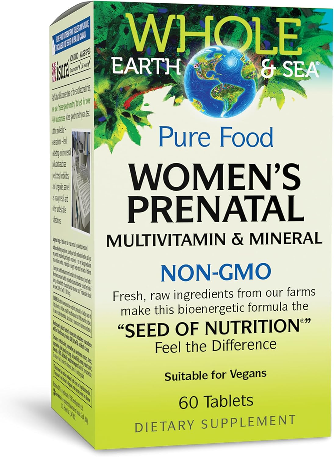Whole Earth & Sea Women’s Prenatal Multivitamin, 60 Vegan Tablets | Daily Prenatal Multivitamin for Maternal Nutrition During Pregnancy & Breastfeeding* with Folate, Iron, Vitamin B12 & More