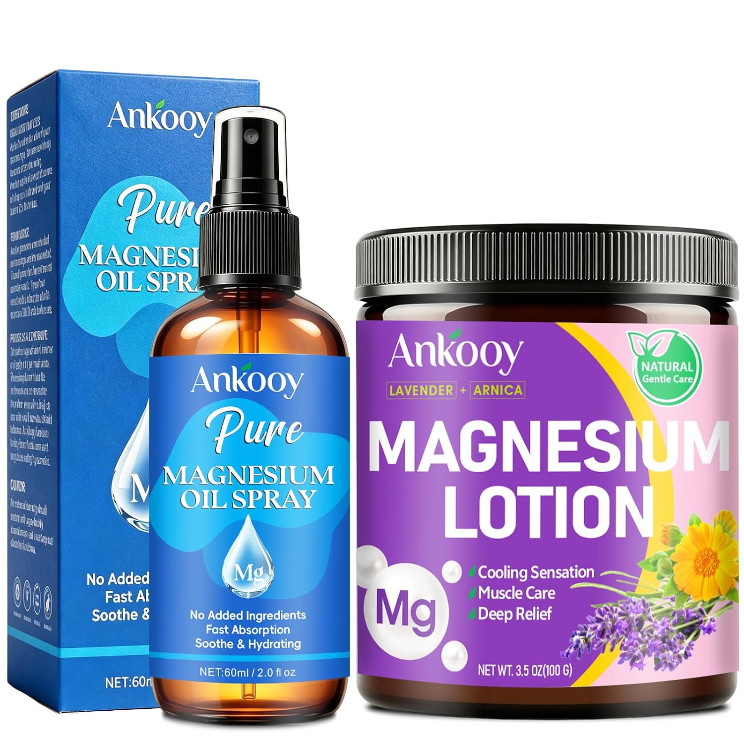 Magnesium Lotion &Pure Magnesium Oil Spray for Sleep,Feet,Restless Leg,Body