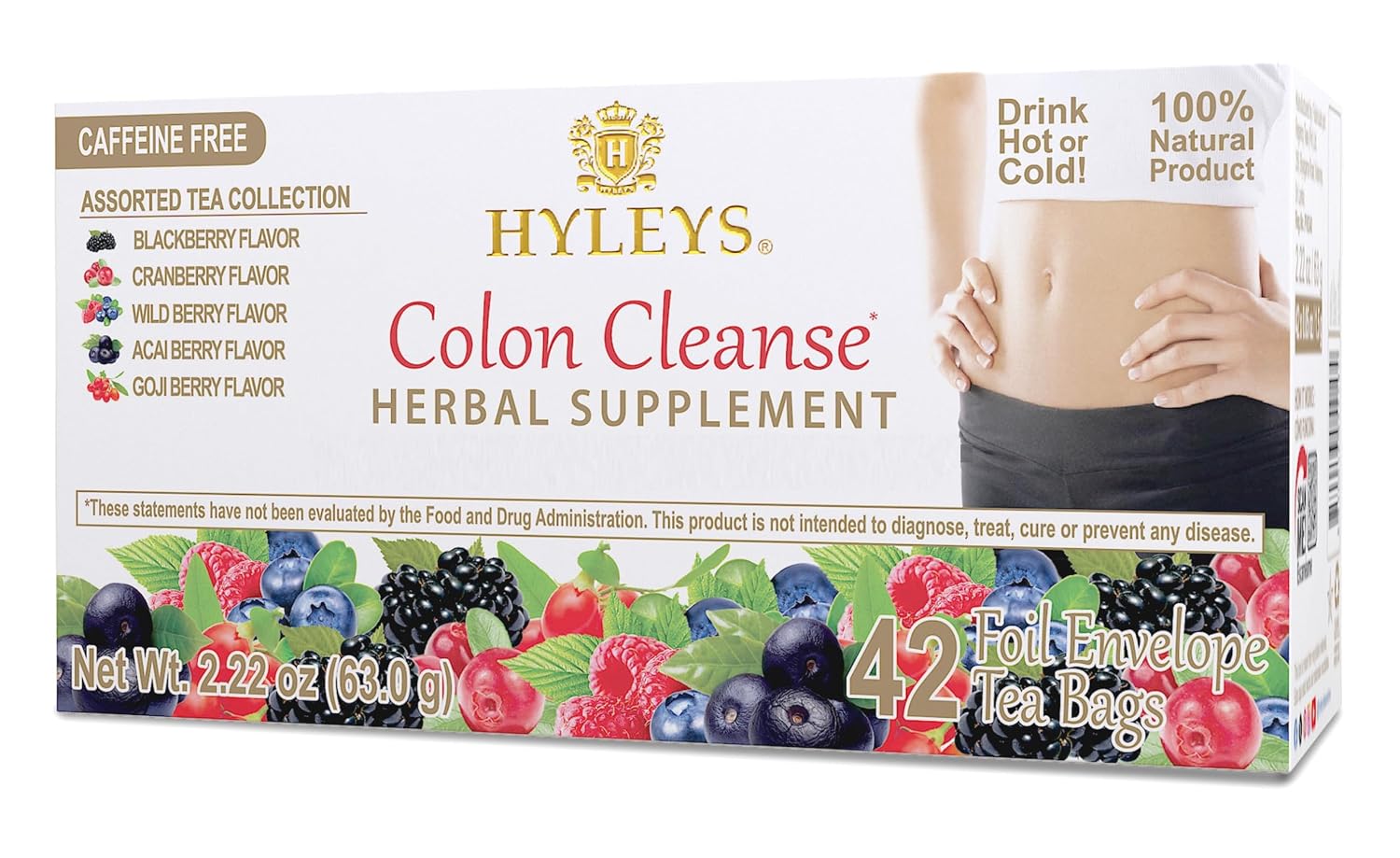 Hyleys Colon Cleanse Tea, Assorted, 42 Individually Wrapped Herbal Tea Bags