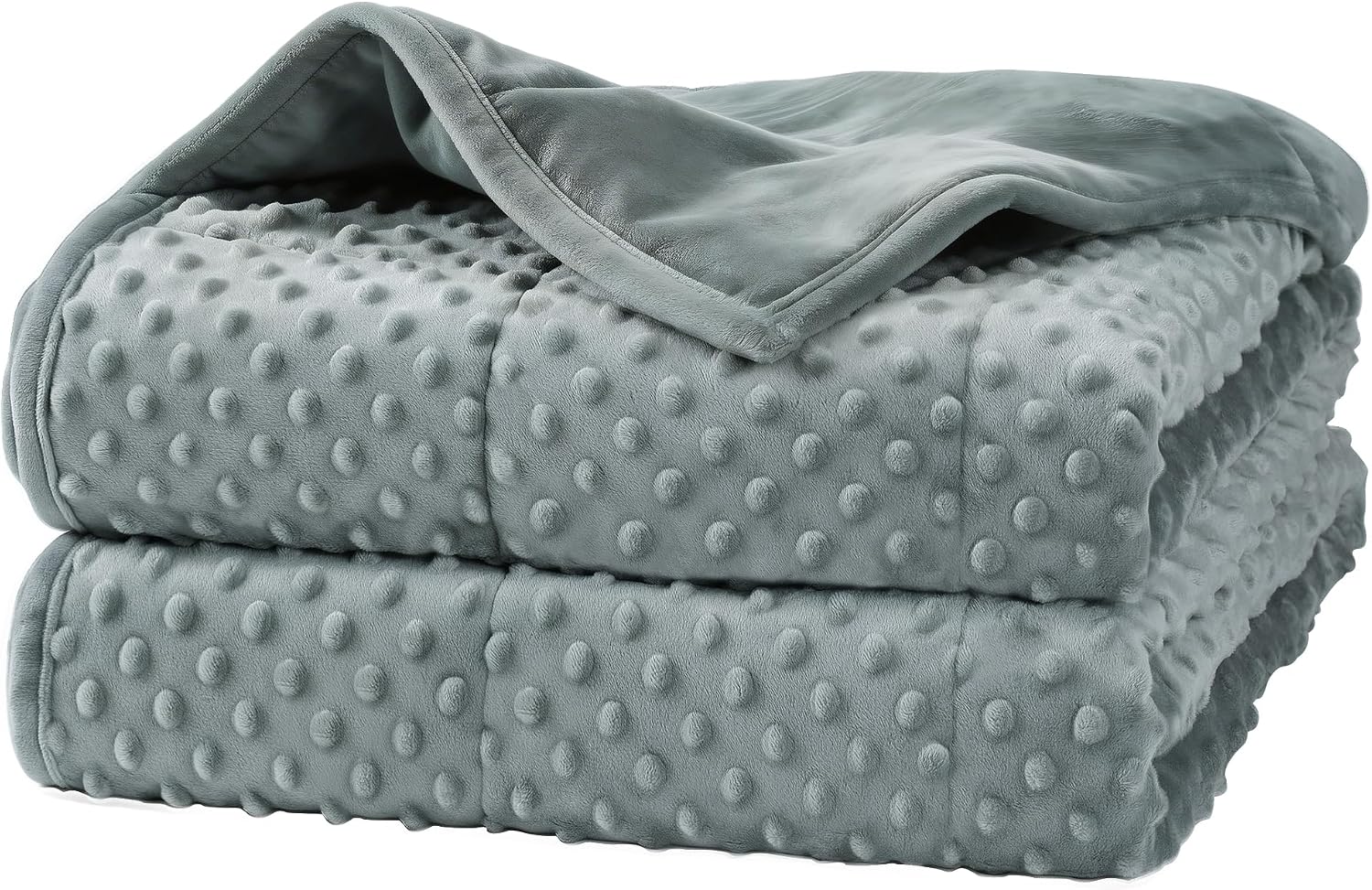 Alomidds Weighted Blanket for Adults 15lbs Queen 60″x80″ Minky Grey