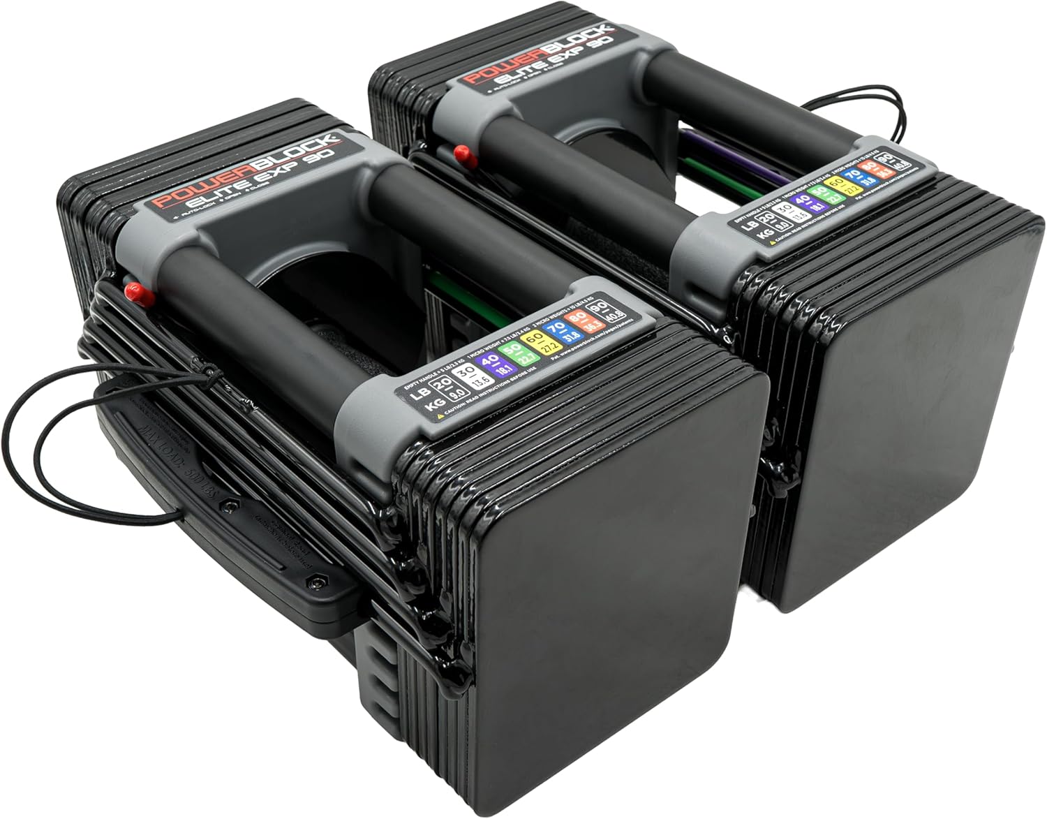 PowerBlock Elite EXP Adjustable Dumbbells, Sold in Pairs, Stage 1, 5-50 lb. | Expandable to 90 lbs per hand with Stage 2 and 3 kits which are sold separately