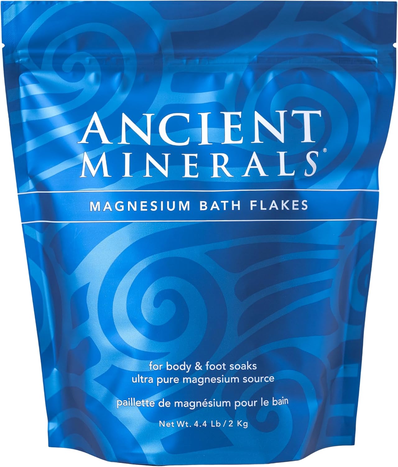 Ancient Minerals Magnesium Bath Flakes – Bathing Alternative to Epsom Salt – Soak in Natural Salts – High-Absorption Efficiency for Relaxation, Wellness & Muscle Relief (4 .4 lb) | Zechstein magnesium chloride flakes, a magnesium-rich alternative to Epsom salt for the bath. 4.4 lb.