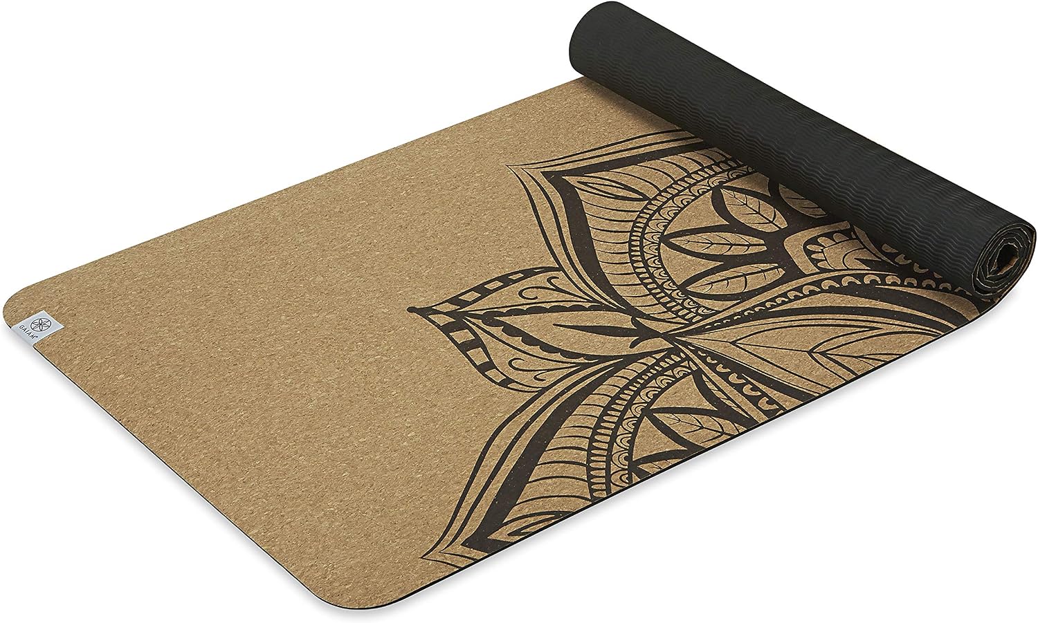 Gaiam Cork Yoga Exercise Mat | Natural Sustainable Cork Resists Sweat and Odors | Non-Slip TPE Backing Prevents Slipping| Great for Hot Yoga, Pilates, Fitness Working Out (68″ x 24″)