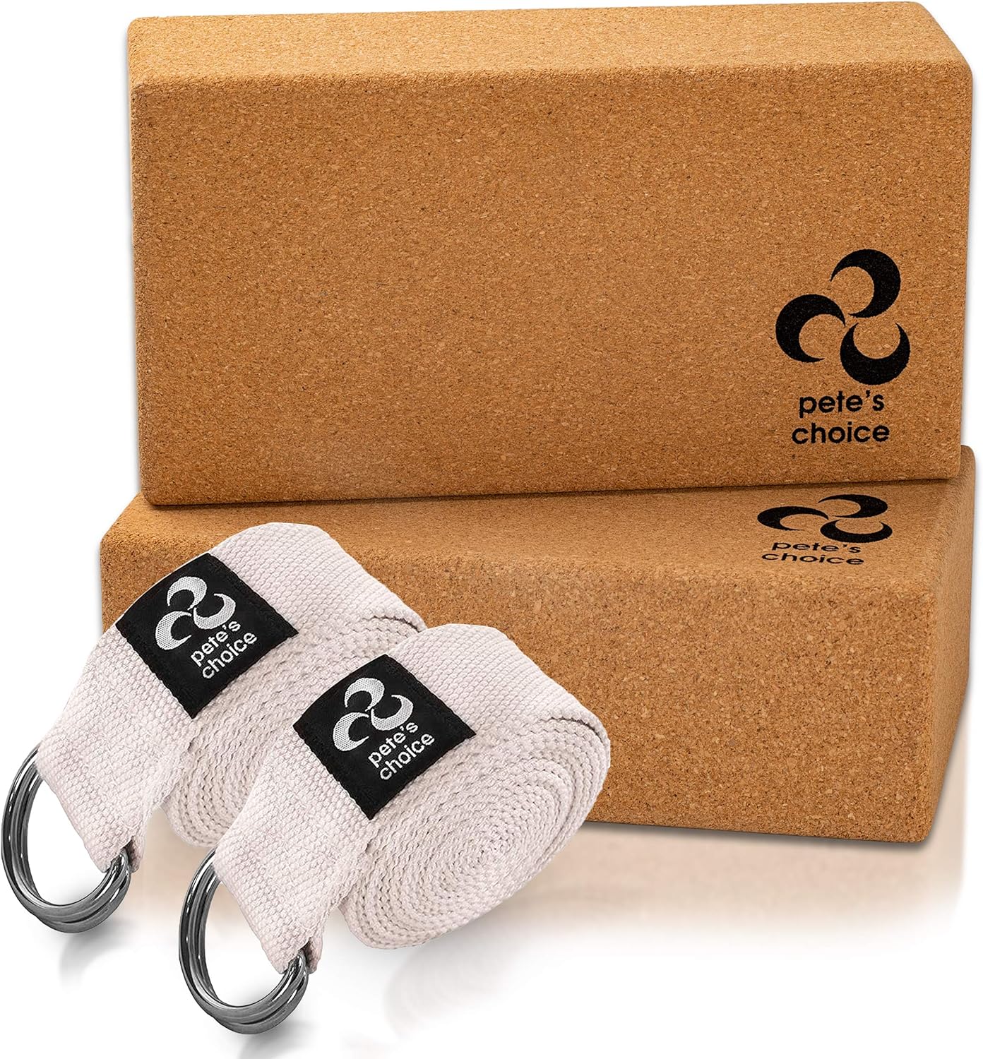 Stretching Straps and Yoga Blocks – Yoga Beginner Kit for Pilates & Gym