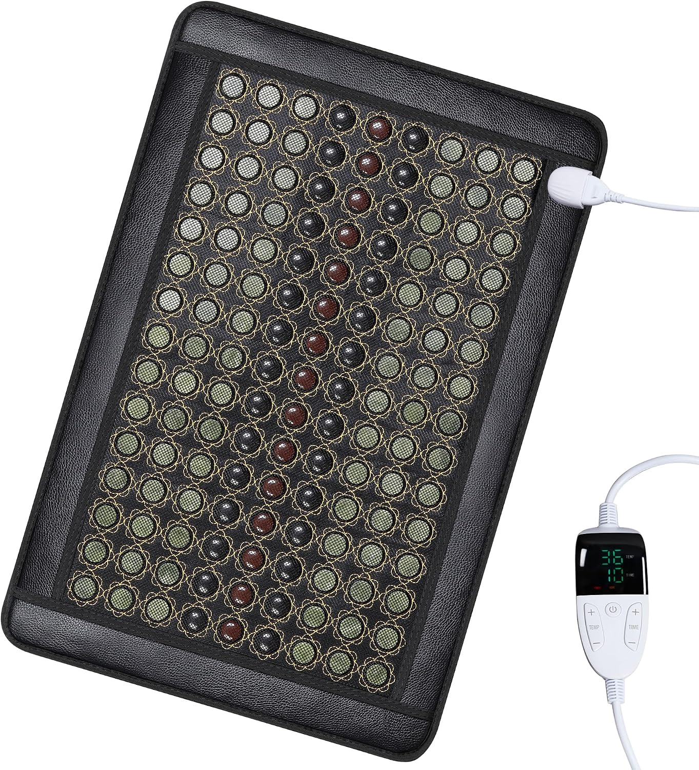 Jade Heating Pad for Back, Far Infrared Heating Pad, Smart Controller with Memory Function, Heating Pads with Travel Bag and Auto Shut Off, 31.5 x 21 inches