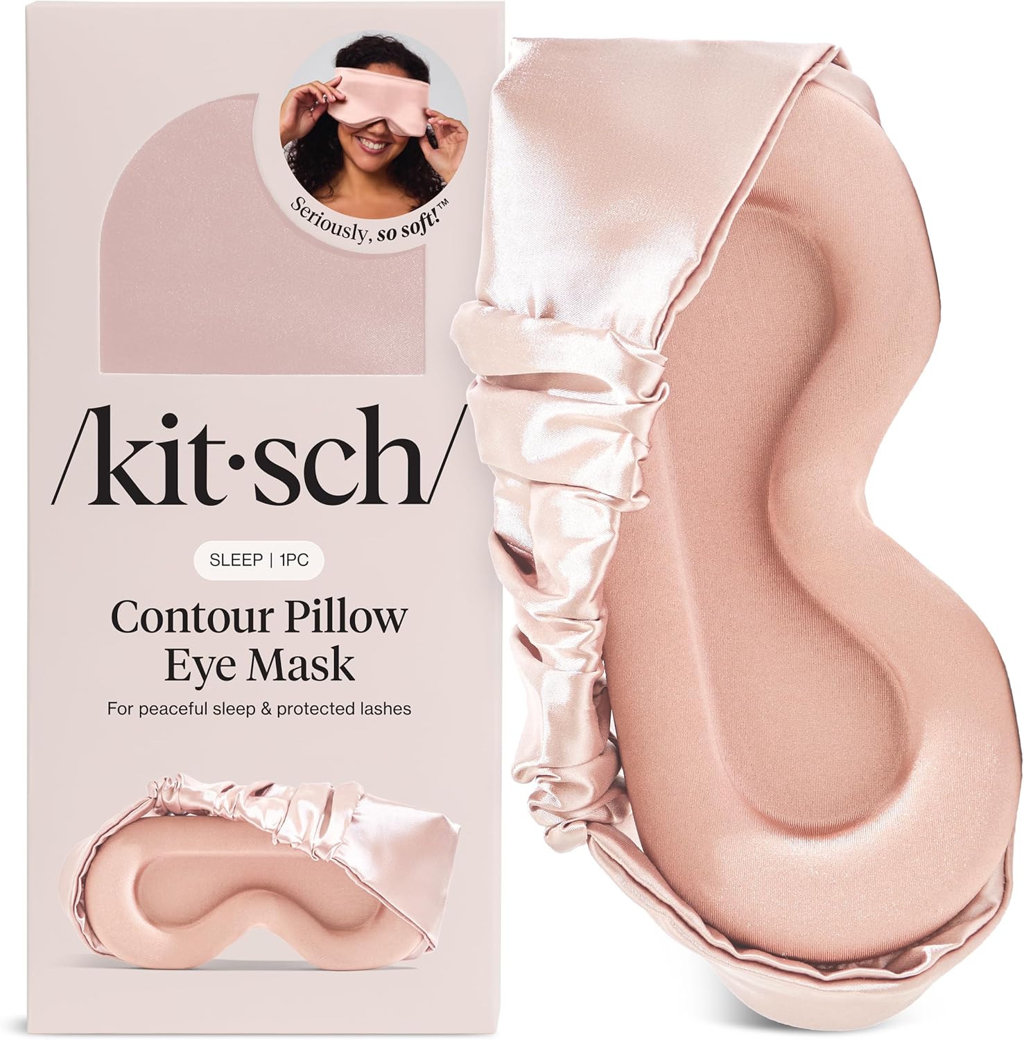 Kitsch Contour Satin Sleep Mask | Eye Masks for Sleep – Blush