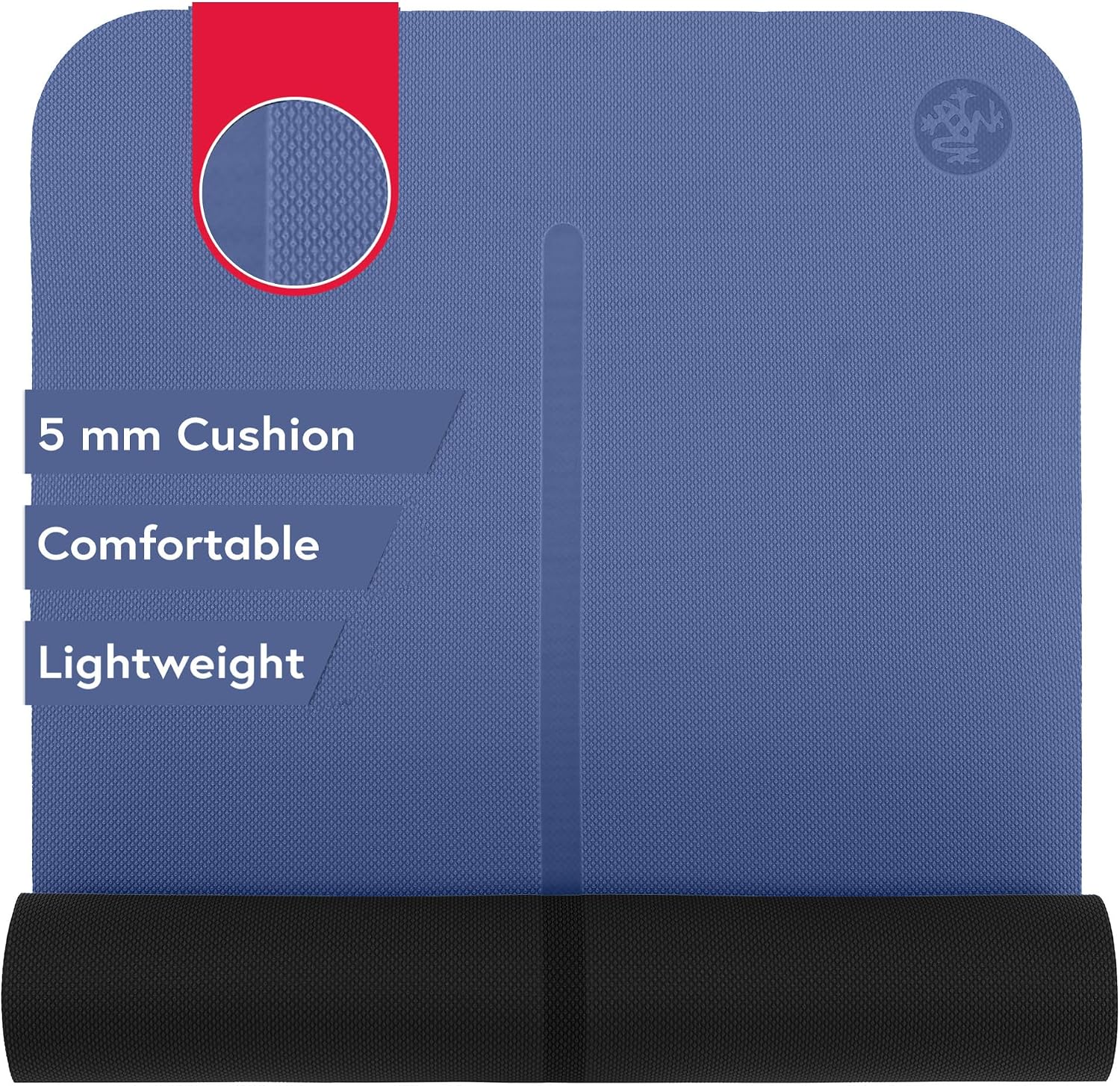 Manduka Begin Yoga Mat 68″ – 5mm Cushioning | Comfortable, Lightweight & Reversible with Alignment Stripe | Budget-Friendly | 68 x 24 inches