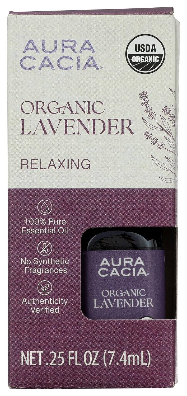Aura Cacia, Organic Essential Oil Lavender, 0.25 Fl Oz
