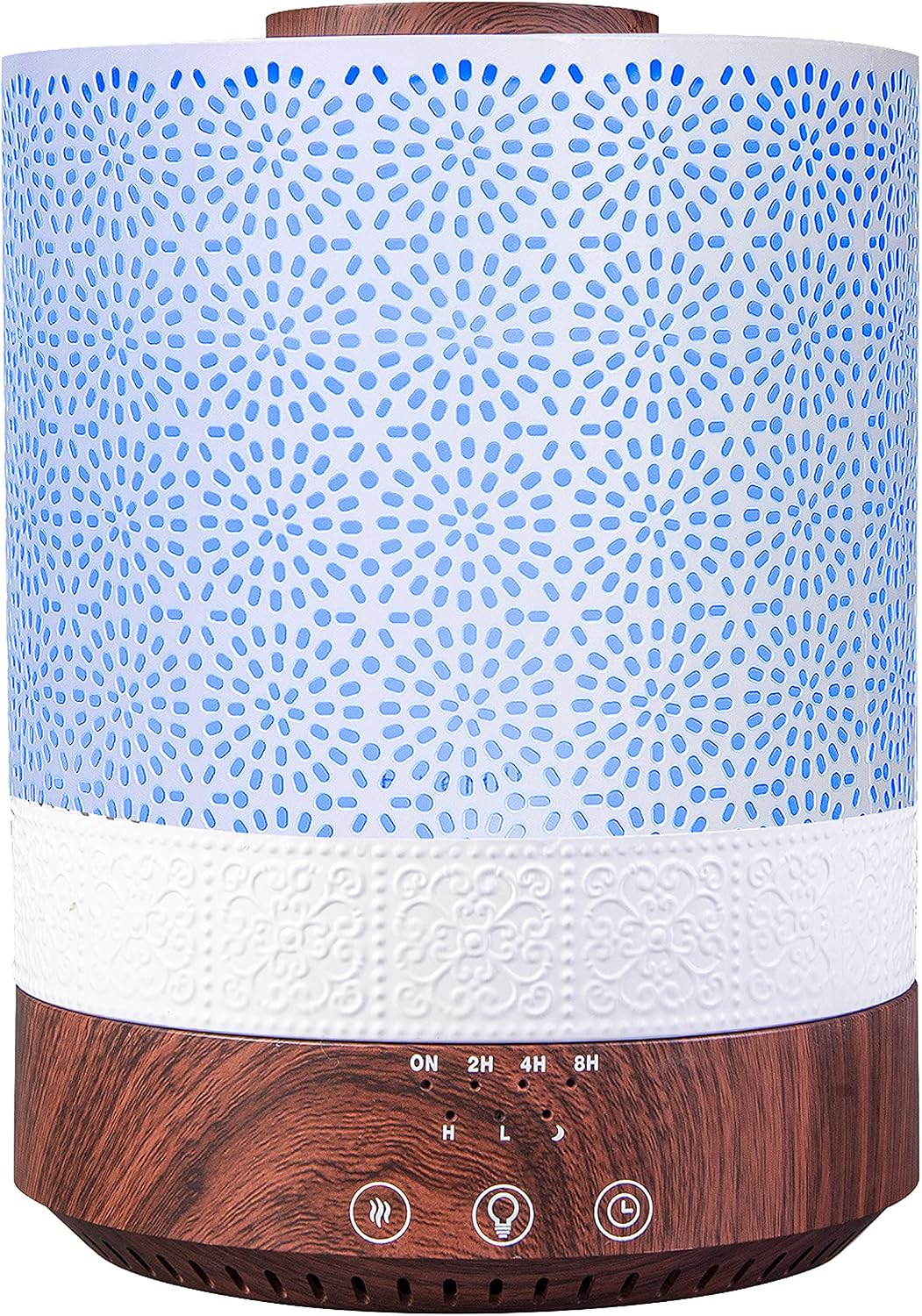 BlueHills 2500 ML Premium XL Essential Oil Diffuser Décor Cover Dark Wood | Aroma Humidifier Diffuser Combo for Large Room, Long Run, LED Color Lights, High Mist, Timer, Night Mode, 2.5L Capacity F004
