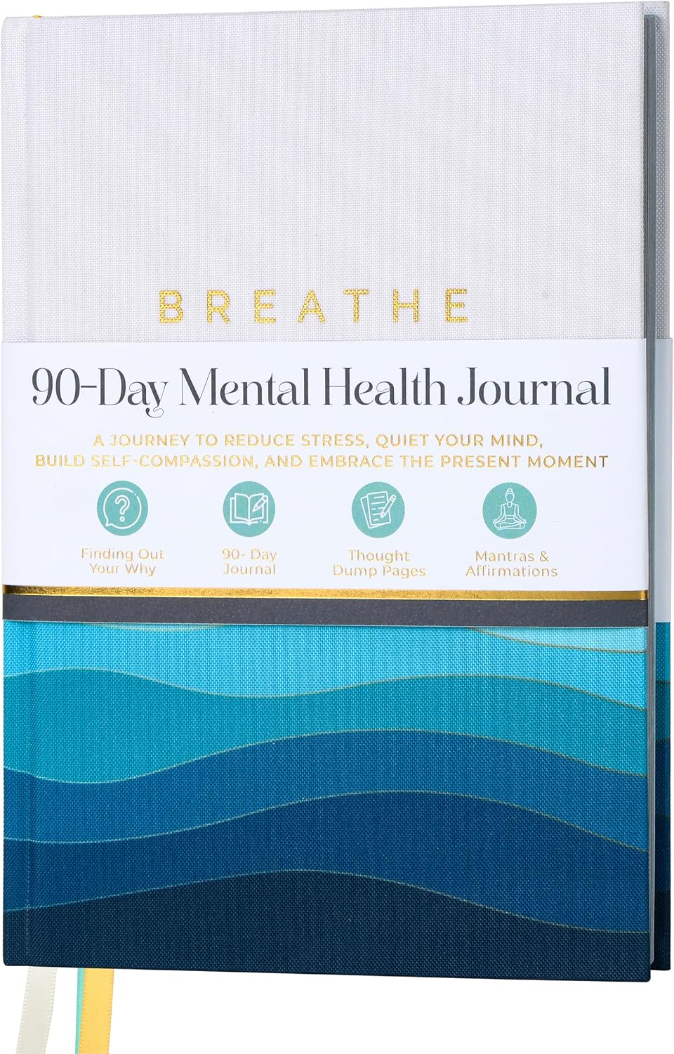 90-Day Guided Mental Health Journal for Stress, Anxiety & Mindfulness | Daily Guided Prompts for Stress Relief, Emotional Wellness, Mindfulness and Self Reflection