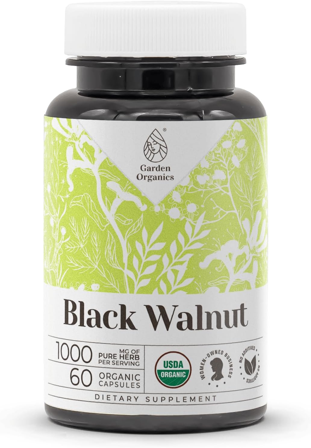 Black Walnut 60 Capsules | High-Potency Capsules, Herbal Dietary Supplements | Made with Vegetable Capsules and USDA Organic Black Walnut (Juglans nigra) Dried Hull (60 Capsules)